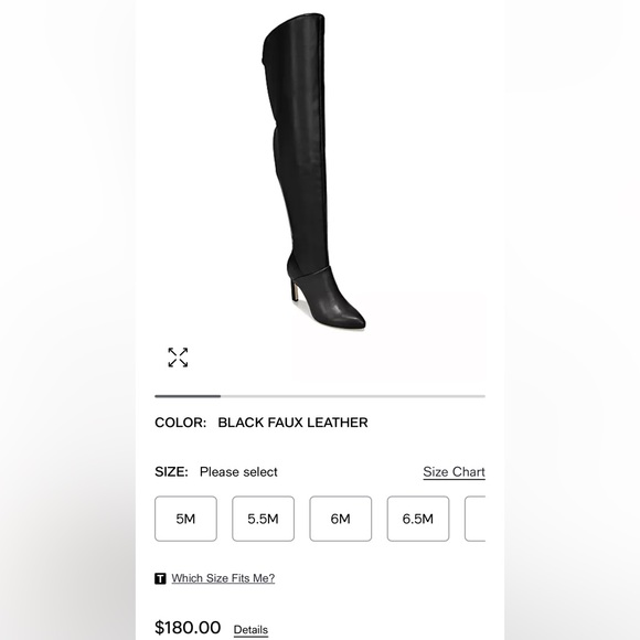 New with box Franco Sarto Callie2 Over The Knee Boot Women's faux leather black - Picture 7 of 11